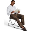 COOFANDY Men’s Corduroy Pant Straight Fit Flat Front Casual Dress Slacks(Dark Brown)