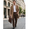 COOFANDY Men’s Corduroy Pant Straight Fit Flat Front Casual Dress Slacks(Dark Brown)