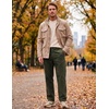 COOFANDY Men’s Corduroy Pant Straight Fit Flat Front Casual Dress Slacks(Green)