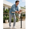COOFANDY Men’s Corduroy Pant Straight Fit Flat Front Casual Dress Slacks(Light Gray)
