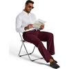 COOFANDY Men’s Corduroy Pant Straight Fit Flat Front Casual Dress Slacks(Maroon)