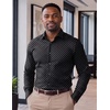 COOFANDY Mens Dress Shirts Long Sleeve Button Down Shirts Regular Fit Business Casual Shirts(Black – White Geometric Square)