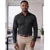 COOFANDY Mens Dress Shirts Long Sleeve Button Down Shirts Regular Fit Business Casual Shirts(Black – White Geometric Square)