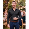 COOFANDY Mens Dress Shirts Long Sleeve Button Down Shirts Regular Fit Business Casual Shirts(Black – White Geometric Square)