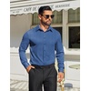 COOFANDY Mens Dress Shirts Long Sleeve Button Down Shirts Regular Fit Business Casual Shirts(Blue – White Geometric Floral)