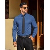 COOFANDY Mens Dress Shirts Long Sleeve Button Down Shirts Regular Fit Business Casual Shirts(Blue – White Geometric Floral)