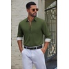 COOFANDY Men’s Dress Shirts Stretch Long Sleeve Casual Button Down Shirts(Army Green)