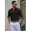 COOFANDY Men’s Dress Shirts Stretch Long Sleeve Casual Button Down Shirts(Black)