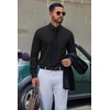 COOFANDY Men’s Dress Shirts Stretch Long Sleeve Casual Button Down Shirts(Black)