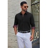COOFANDY Men’s Dress Shirts Stretch Long Sleeve Casual Button Down Shirts(Black)