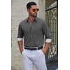 COOFANDY Men’s Dress Shirts Stretch Long Sleeve Casual Button Down Shirts(Dark Grey)