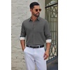 COOFANDY Men’s Dress Shirts Stretch Long Sleeve Casual Button Down Shirts(Dark Grey)
