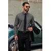 COOFANDY Men’s Dress Shirts Stretch Long Sleeve Casual Button Down Shirts(Dark Grey)