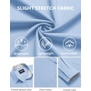 COOFANDY Men’s Dress Shirts Stretch Long Sleeve Casual Button Down Shirts(Light Blue)