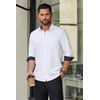 COOFANDY Men’s Dress Shirts Stretch Long Sleeve Casual Button Down Shirts(White)