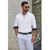COOFANDY Men’s Dress Shirts Stretch Long Sleeve Casual Button Down Shirts(White)