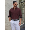 COOFANDY Men’s Dress Shirts Stretch Long Sleeve Casual Button Down Shirts(Wine Red)
