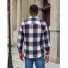 COOFANDY Men’s Flannel Shirt Jacket Long Sleeve Plaid Shacket with Pockets(Black&khaki)