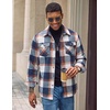 COOFANDY Men’s Flannel Shirt Jacket Long Sleeve Plaid Shacket with Pockets(Black&khaki)