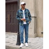 COOFANDY Men’s Flannel Shirt Jacket Long Sleeve Plaid Shacket with Pockets(Blue)