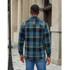 COOFANDY Men’s Flannel Shirt Jacket Long Sleeve Plaid Shacket with Pockets(Blue)