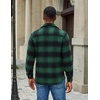 COOFANDY Men’s Flannel Shirt Jacket Long Sleeve Plaid Shacket with Pockets(Dark Green)