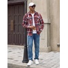 COOFANDY Men’s Flannel Shirt Jacket Long Sleeve Plaid Shacket with Pockets(Red)