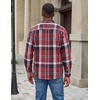 COOFANDY Men’s Flannel Shirt Jacket Long Sleeve Plaid Shacket with Pockets(Red)
