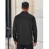 COOFANDY Mens Flannel Shirts Long Sleeve Lightweight Plaid Shirt Casual Button Down Shirts Jacket(Black Solid)