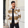 COOFANDY Mens Flannel Shirts Long Sleeve Lightweight Plaid Shirt Casual Button Down Shirts Jacket(Khaki Plaid)
