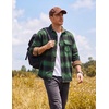 COOFANDY Mens Flannel Shirts Long Sleeve Plaid Button Down Shirt Jacket(Green)