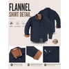 COOFANDY Mens Flannel Shirts Long Sleeve Plaid Button Down Shirt Jacket(Solid Navy Blue)