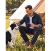 COOFANDY Mens Flannel Shirts Long Sleeve Plaid Button Down Shirt Jacket(Solid Navy Blue)