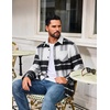 COOFANDY Mens Flannel Shirts Long Sleeve Plaid Button Down Shirt Jackets(Black Plaid)