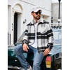 COOFANDY Mens Flannel Shirts Long Sleeve Plaid Button Down Shirt Jackets(Black Plaid)