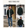 COOFANDY Mens Flannel Shirts Long Sleeve Plaid Button Down Shirt Jackets(Green Black Plaid)