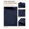 COOFANDY Mens Flannel Shirts Long Sleeve Plaid Button Down Shirt Jackets(Navy Blue)