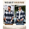 COOFANDY Mens Flannel Shirts Long Sleeve Plaid Button Down Shirt Jackets(Navy Blue Plaid)