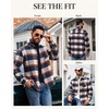 COOFANDY Mens Flannel Shirts Long Sleeve Plaid Button Down Shirt Jackets(Navy Orange Plaid)