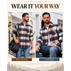 COOFANDY Mens Flannel Shirts Long Sleeve Plaid Button Down Shirt Jackets(Navy Orange Plaid)