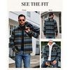 COOFANDY Mens Flannel Shirts Long Sleeve Plaid Button Down Shirt Jackets(Olive Blue Plaid)