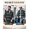 COOFANDY Mens Flannel Shirts Long Sleeve Plaid Button Down Shirt Jackets(Olive Blue Plaid)