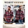 COOFANDY Mens Flannel Shirts Long Sleeve Plaid Button Down Shirt Jackets(Wine Red Plaid)