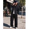 COOFANDY Men’s Fleece Cargo Sweatpants Baggy Wide Leg Joggers with Pockets(Black)