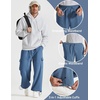 COOFANDY Men’s Fleece Cargo Sweatpants Baggy Wide Leg Joggers with Pockets(Blue)