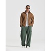 COOFANDY Men’s Fleece Cargo Sweatpants Baggy Wide Leg Joggers with Pockets(Forest Green)