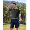 COOFANDY Mens Golf Polo Shirts Short Sleeve Quick Dry Casual Collared Shirt(Black Golf Clubs)