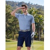 COOFANDY Mens Golf Polo Shirts Short Sleeve Quick Dry Casual Collared Shirt(Blue Flower)