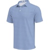 COOFANDY Mens Golf Polo Shirts Short Sleeve Quick Dry Casual Collared Shirt(Blue Flower)