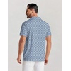 COOFANDY Mens Golf Polo Shirts Short Sleeve Quick Dry Casual Collared Shirt(Blue Geometric)